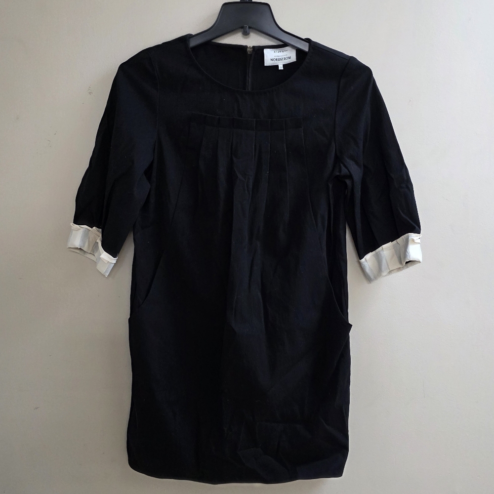 3.I Phillip Lim Black Pleated Front Dress Pockets Classic Staple Piece Elegant 6